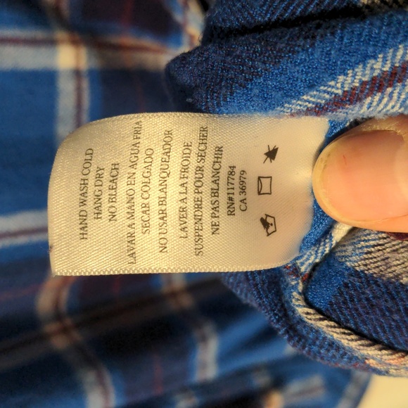 Rails Hunter flannel button down shirt, blue plaid, medium - Picture 5 of 6